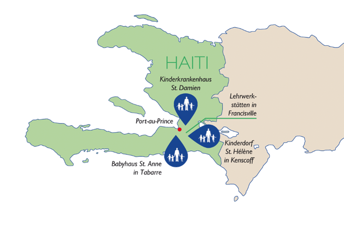 Landkarte von NPH in Haiti